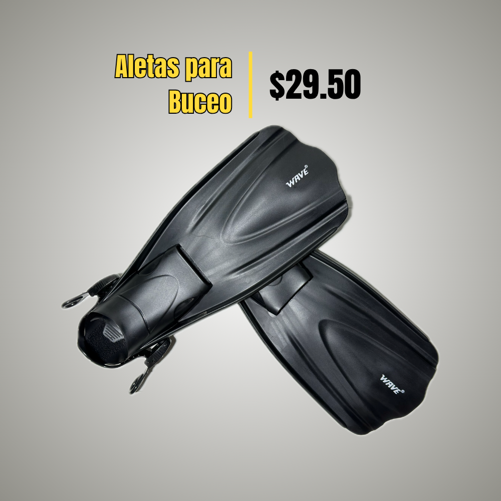 Aletas de Snorkel y Buceo WAVE — Talón Abierto con Correa Ajustable