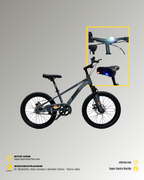 Bicicleta Infantil Aro 20 con Suspensión, Frenos de Disco y Luces LED