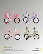 Bicicleta Infantil Aro 12 para Niña con Asiento para Muñeca — Diseño Princesa