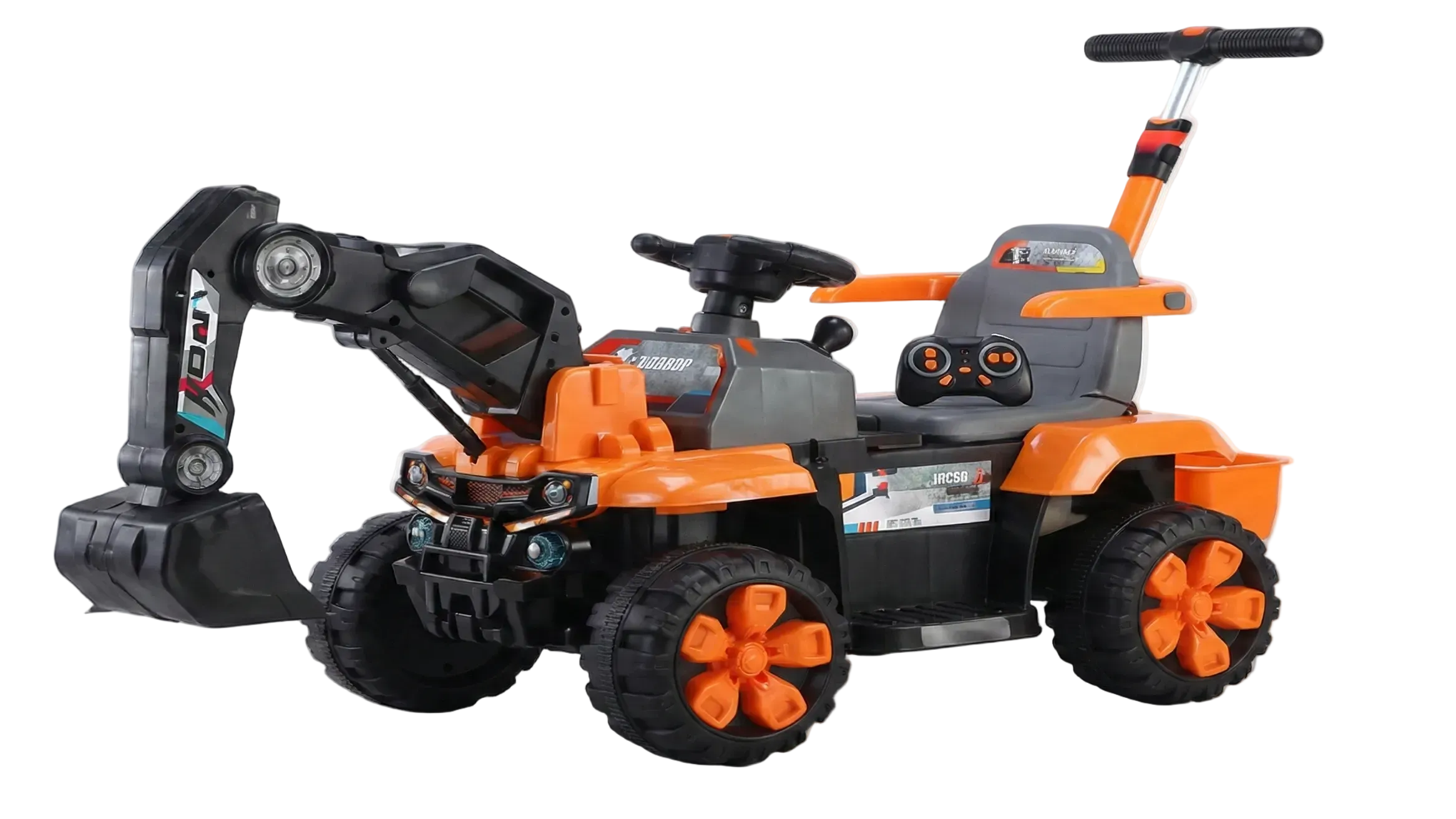 Excavadora Eléctrica Infantil con Control Remoto y Manija para Padres — Ride-On