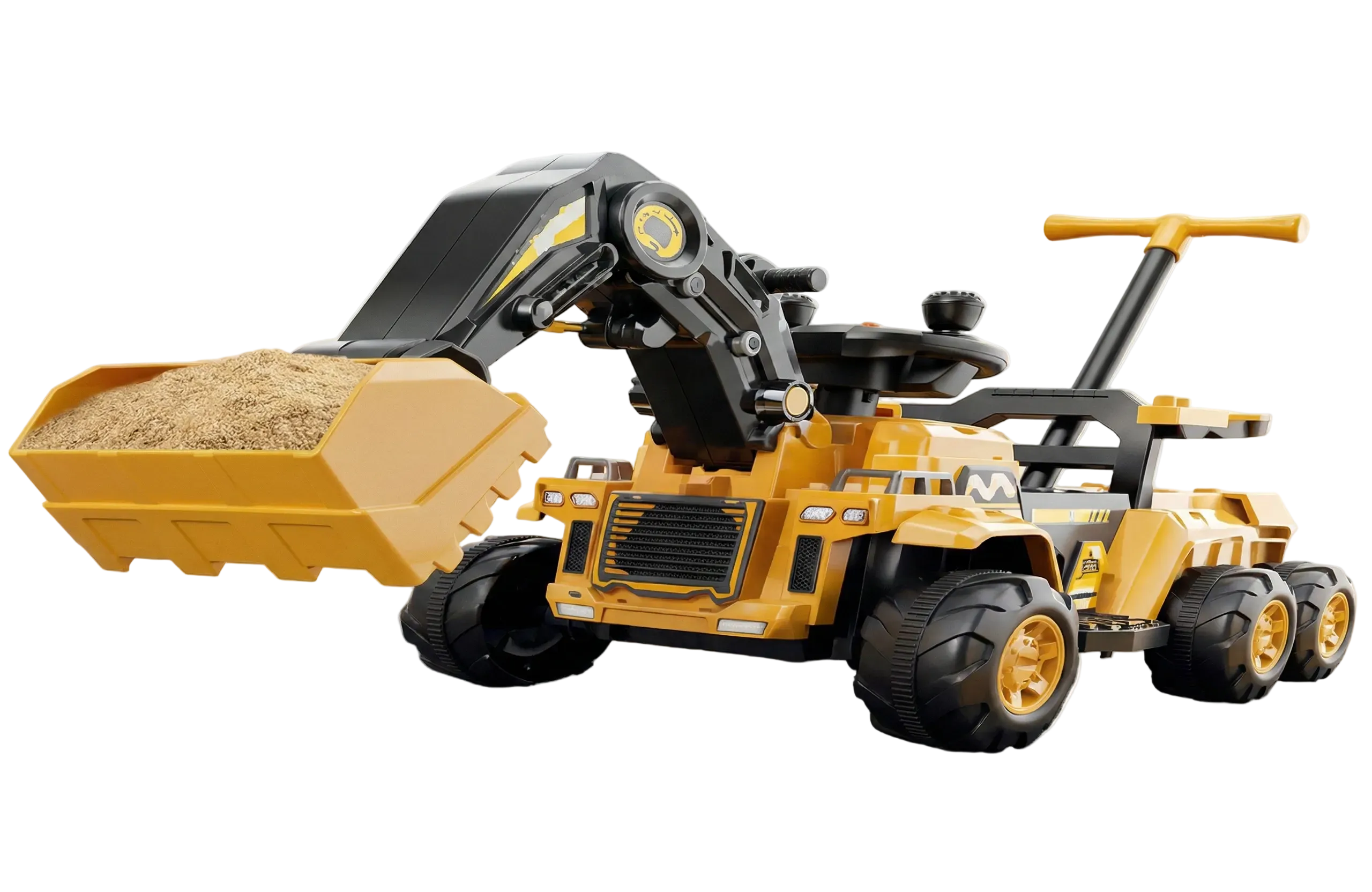 Excavadora Eléctrica Infantil con Pala Frontal, Remolque y Control Remoto — Estilo Construcción