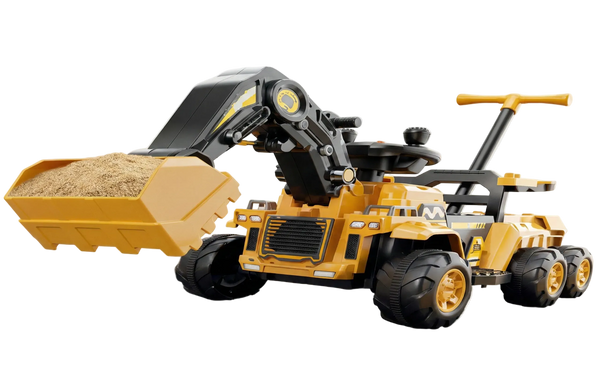 Excavadora Eléctrica Infantil con Pala Frontal, Remolque y Control Remoto — Estilo Construcción