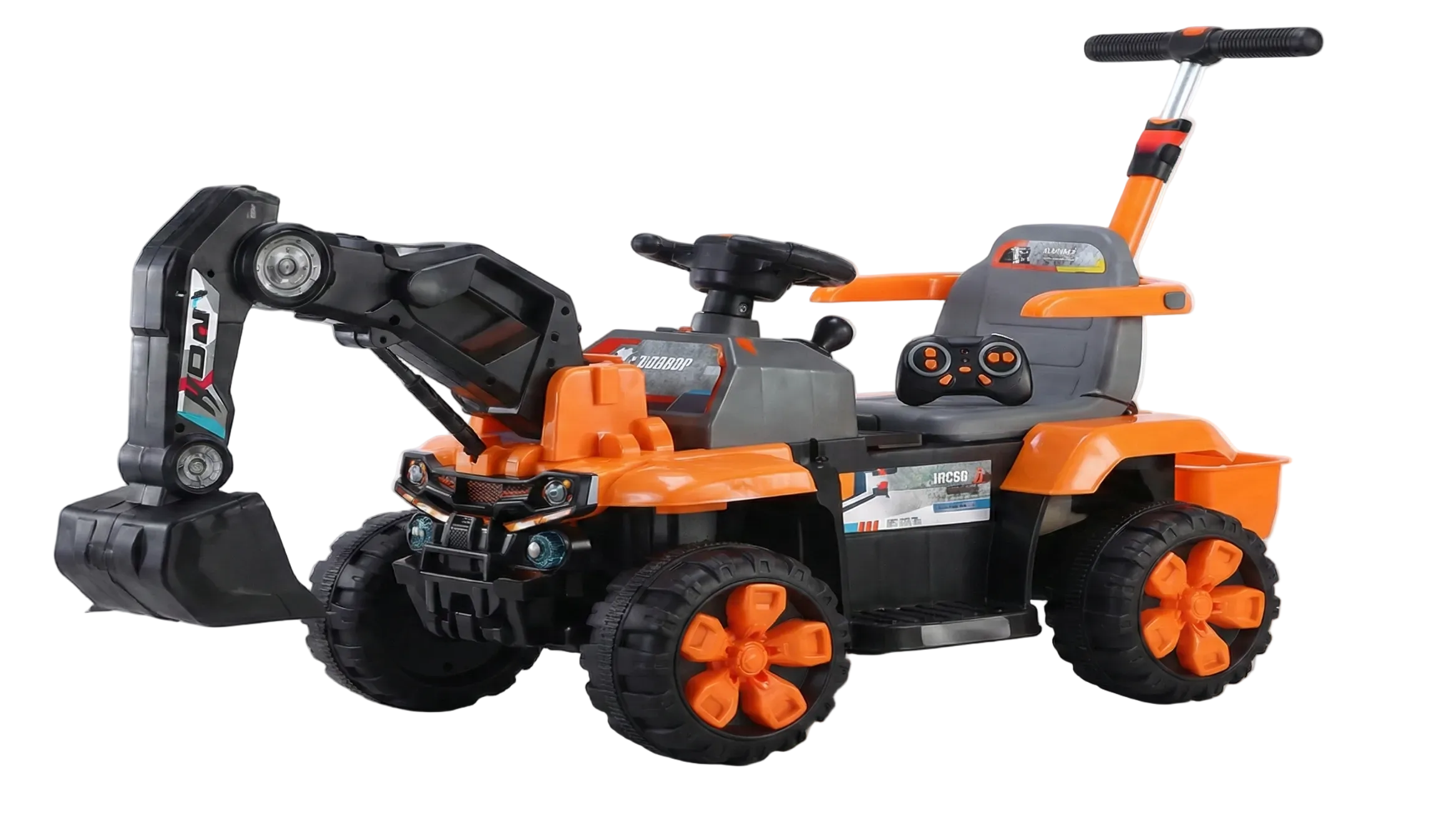 Excavadora Eléctrica Infantil con Control Remoto y Manija para Padres — Ride-On