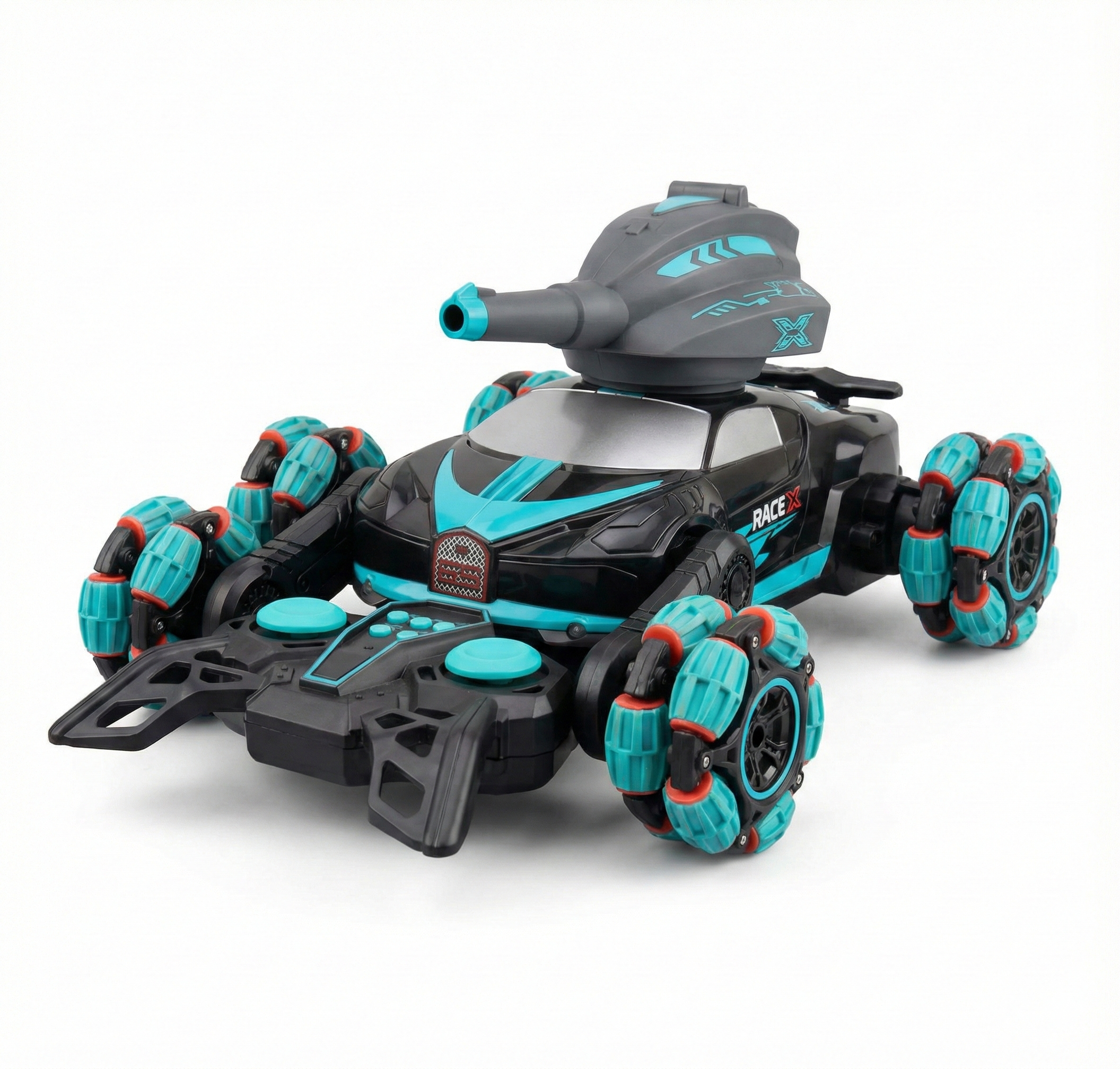 Carro control remoto con balas de hidrogel