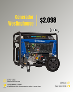 Generador Westinghouse WGen9500TFc Tri Fuel — Gasolina, Propano y Gas Natural