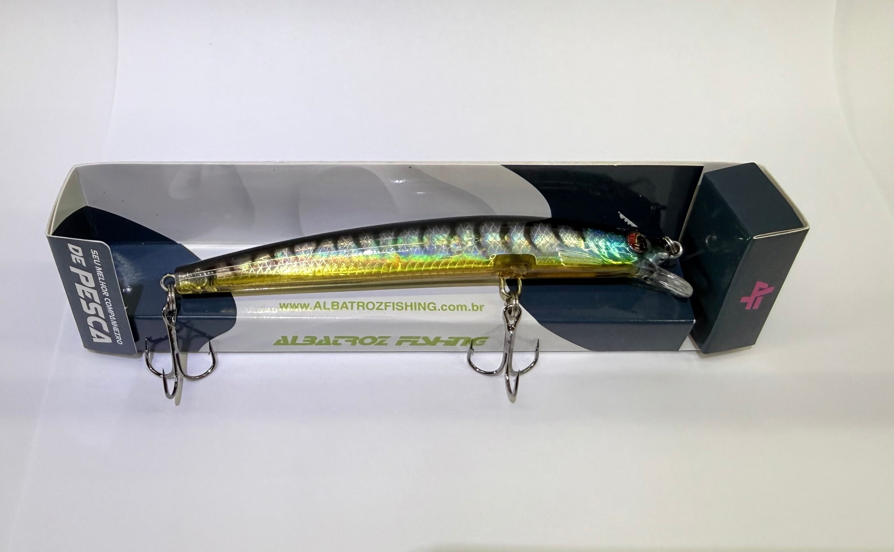 Señuelo de Pesca Albatroz Fishing - Forma de Pez con Dos Anzuelos Triples