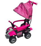 Correpasillos Eléctrico UTV con Capota, MP3 y Manija para Padres — Rosa o Verde