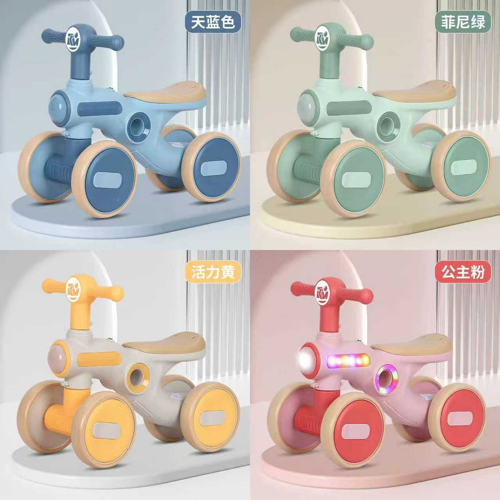 Correpasillos de Equilibrio 4 Ruedas para Bebés — 4 Colores con Luces LED