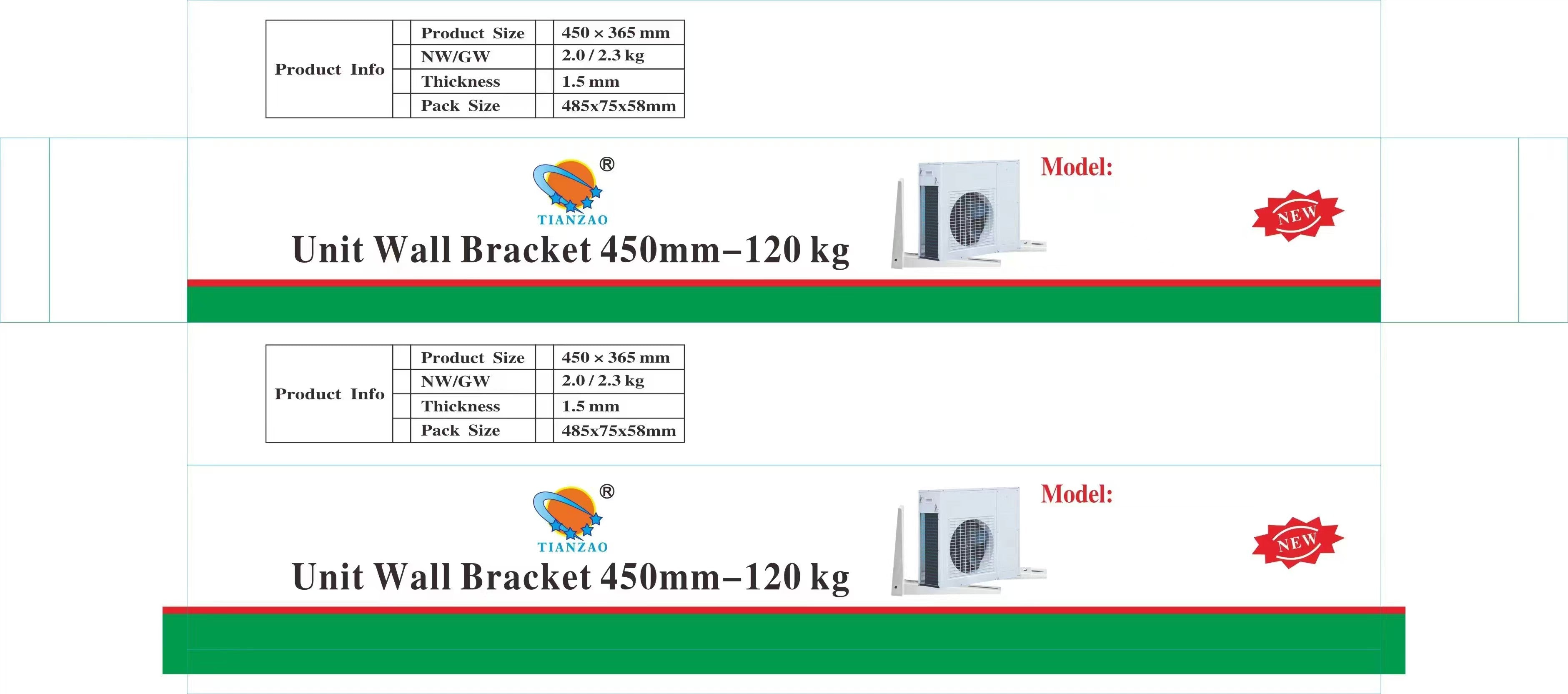 Soporte de Pared para Unidad Exterior de Aire Acondicionado 450mm — Capacidad 120 kg