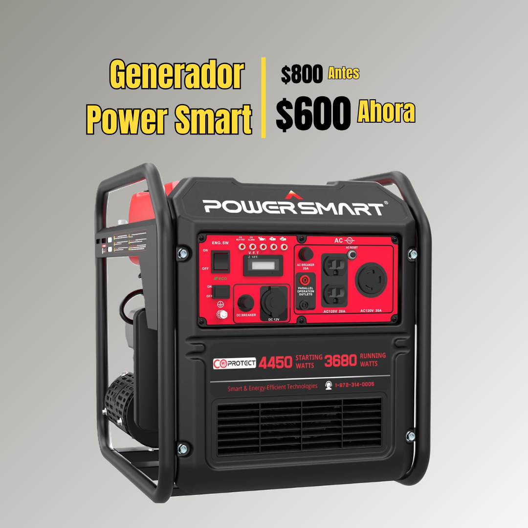 Generador Inverter Power Smart 4450W — Con Sensor CO Protect y Conexión en Paralelo