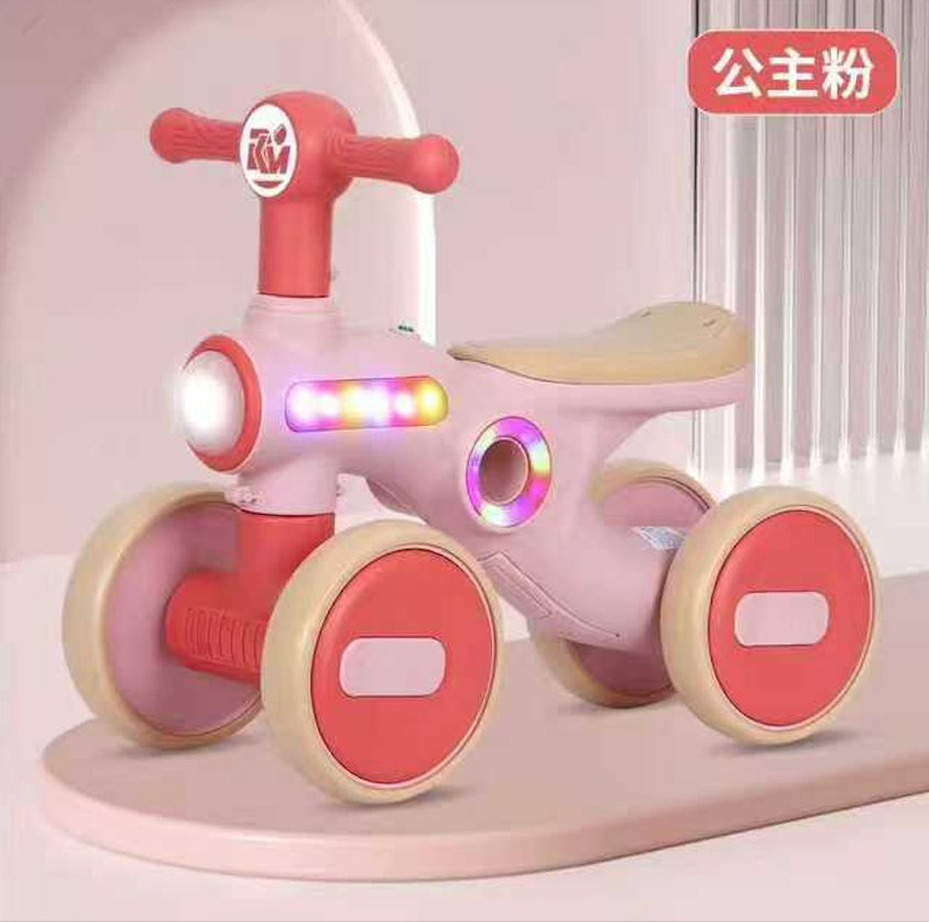 Correpasillos de Equilibrio 4 Ruedas para Bebés — 4 Colores con Luces LED