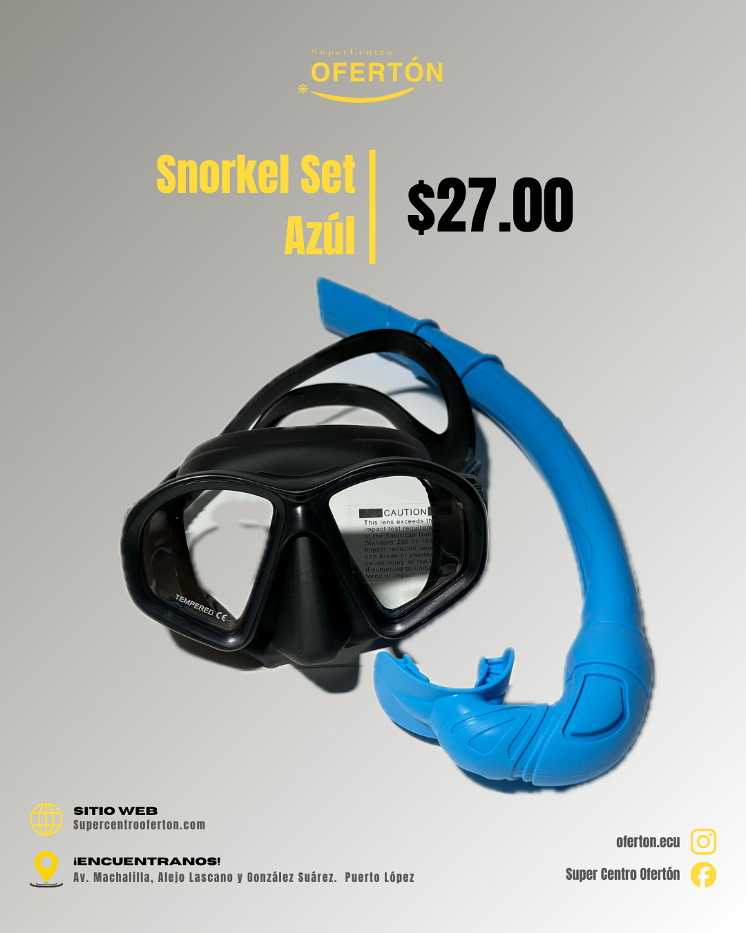 Set de Snorkel con Máscara y Tubo