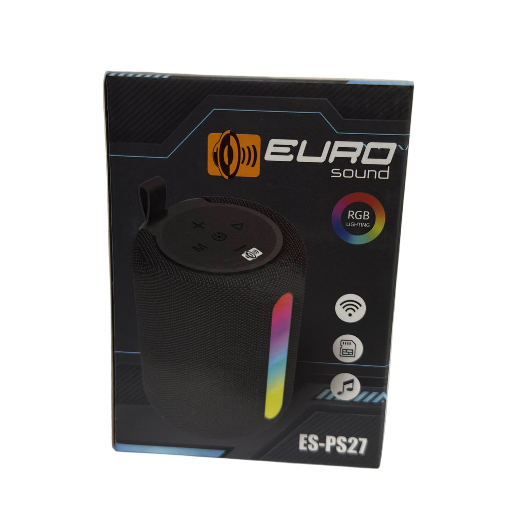 Parlante Bluetooth Portátil Euro Sound con RGB — Negro o Azul