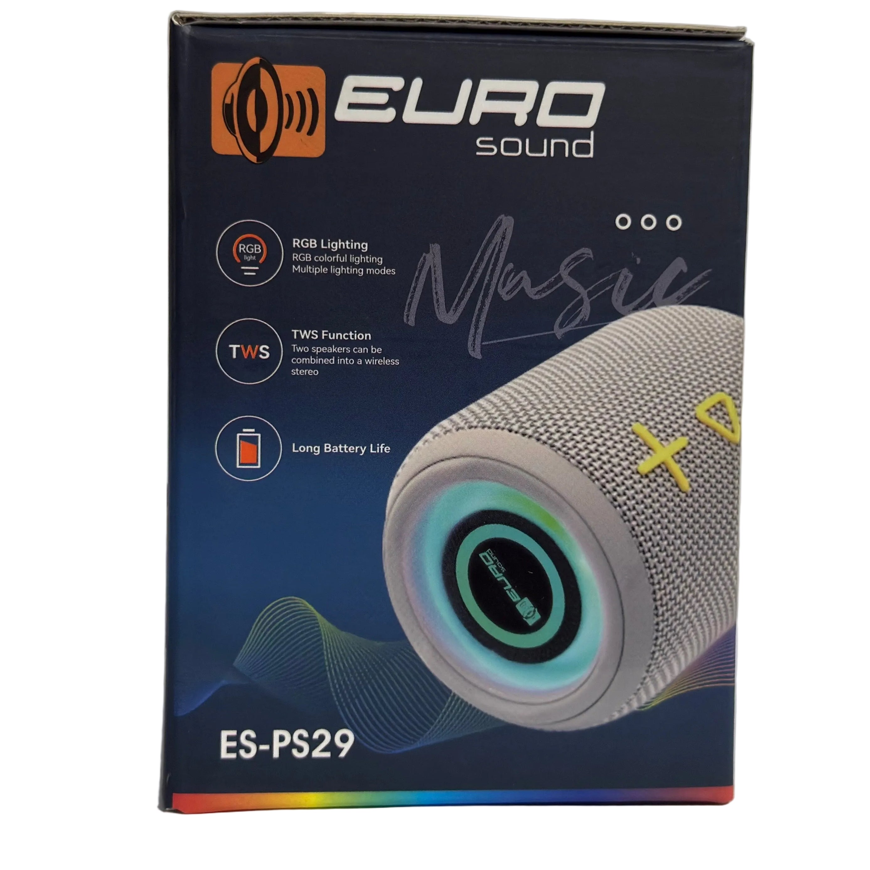 Parlante Inalámbrico Bluetooth 10W con Luces RGB y Función TWS — Negro o Gris