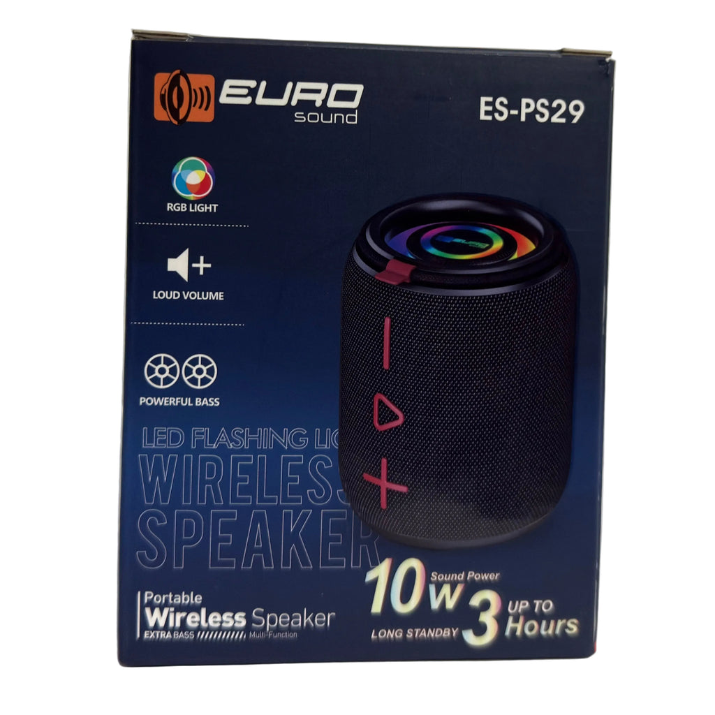 Parlante Inalámbrico Bluetooth 10W con Luces RGB y Función TWS — Negro o Gris