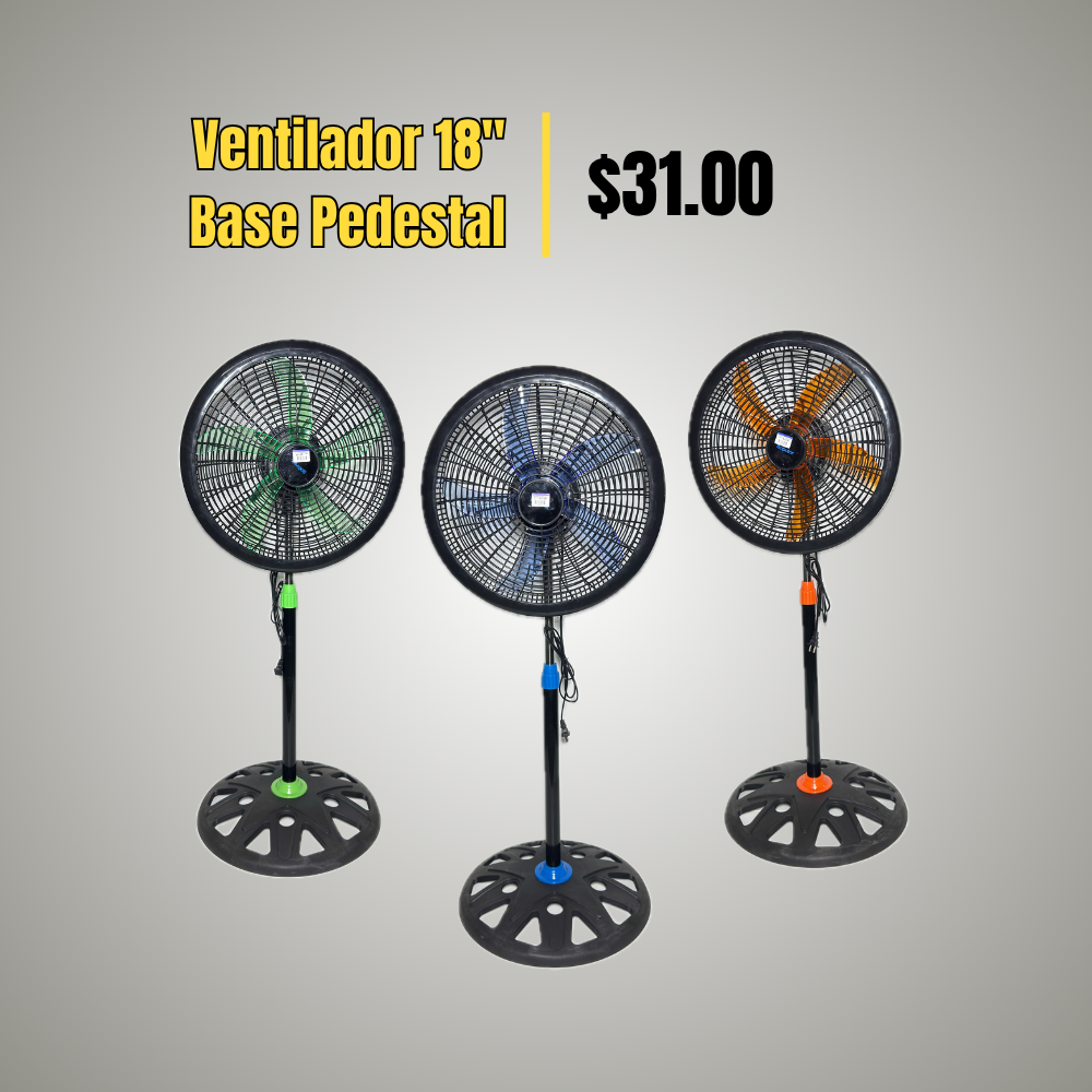 Ventilador de Pedestal 18" con Base Redonda