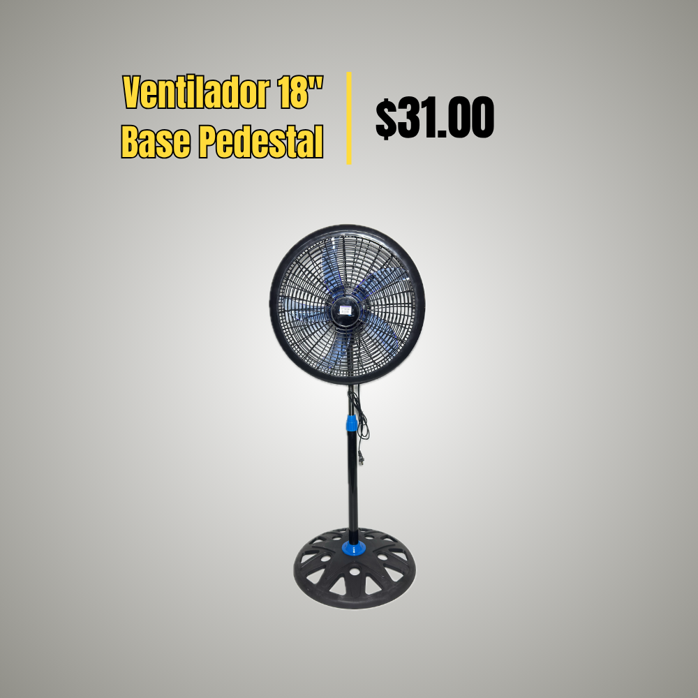 Ventilador de Pedestal 18" con Base Redonda