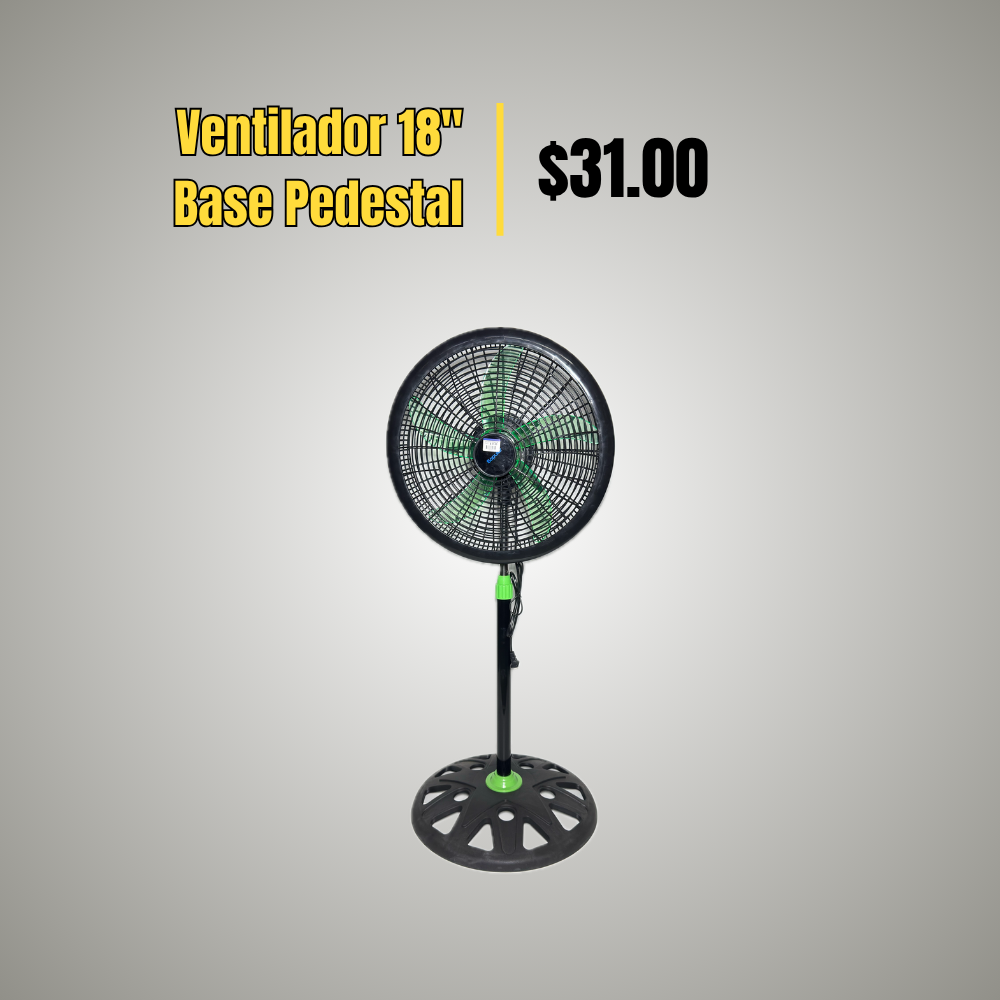 Ventilador de Pedestal 18" con Base Redonda