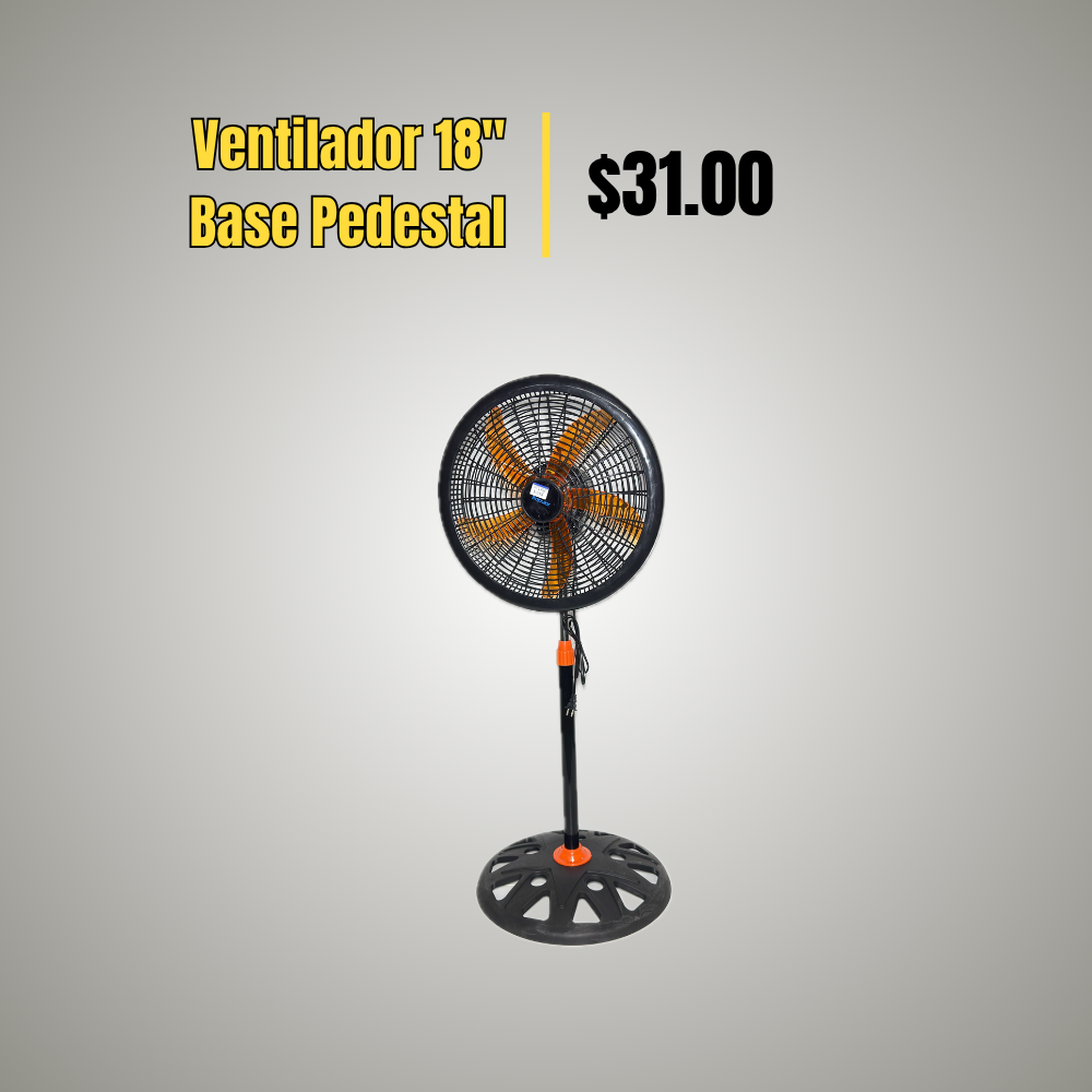 Ventilador de Pedestal 18" con Base Redonda