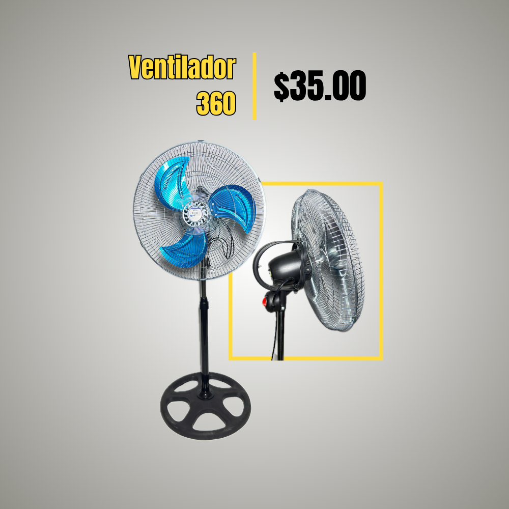 Ventilador de Pedestal 18" con Giro 360°